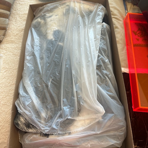 Rock’Em Cowhide Western WIDE CALF Knee-High Boots in Black & White - Picture 10 of 10